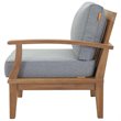 Modway Marina Wood Outdoor Teak Right-Facing Chair in Natural/Gray