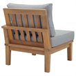 Modway Marina Wood Outdoor Teak Right-Facing Chair in Natural/Gray