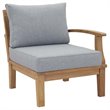 Modway Marina Wood Outdoor Teak Right-Facing Chair in Natural/Gray