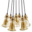 Modway Peak 7-Light Glass & Metal Chandelier in Honey Bronze and Black