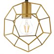 Modway Pique Modern Geometric Metal Pendant Lamp in Gold Finish