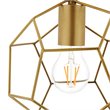 Modway Pique Modern Geometric Metal Pendant Lamp in Gold Finish