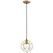 Modway Pique Modern Geometric Metal Pendant Lamp in Gold Finish