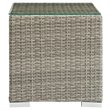 Modway Repose Glass Top Patio End Table in Light Gray