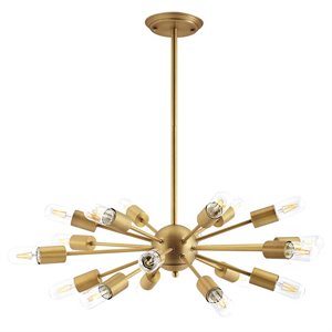 modway resolve 18 light chandelier in brass