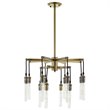 Modway Resolve 12-Light Modern Metal Chandelier in Antique Brass