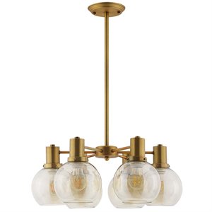 modway resound 6 light chandelier in gold