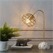 Modway Salient Faux Marble & Steel Table Lamp in Brass and White