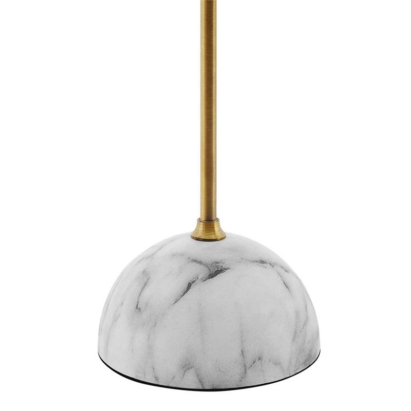Modway Salient Faux Marble & Steel Table Lamp in Brass and White