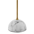Modway Salient Faux Marble & Steel Table Lamp in Brass and White