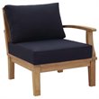 Modway Marina Wood Outdoor Teak Right-Facing Chair in Natural/Navy