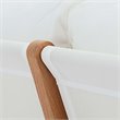 Modway Saratoga Slanted Back Wood Patio Sofa in Natural and White