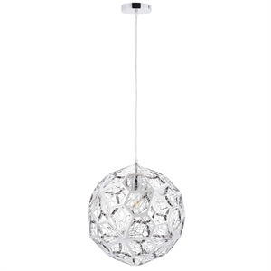 Modway Shine Modern Stainless Steel Pendant Lamp in Chrome Finish