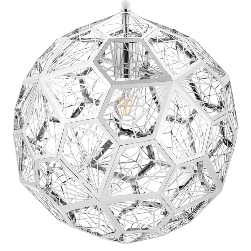Modway Shine Modern Stainless Steel Pendant Lamp in Chrome Finish