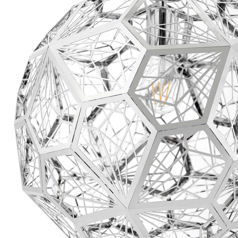Modway Shine Modern Stainless Steel Pendant Lamp in Chrome Finish