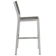 Modway Shore 3-Piece Wood & Aluminum Patio Pub Set in Gray and Silver