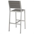 Modway Shore 3-Piece Wood & Aluminum Patio Pub Set in Gray and Silver