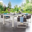 Modway Stance Rectangle Aluminum Patio Dining Table in White and Gray