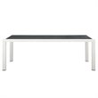 Modway Stance Rectangle Aluminum Patio Dining Table in White and Gray