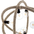 Modway Transpose 6-Light Metal & Rope Chandelier in Brown and Black