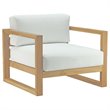 Modway Upland 8-Piece Wood Patio Sofa Set in Natural and White