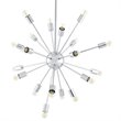 Modway Volley 24-Light Modern Metal Chandelier in Chrome Finish