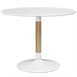 Modway Whirl Round MDF Wood Steel and Birchwood Dining Table in White