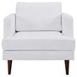 Modway Agile Polyester Fabric Accent Armchair in White and Walnut