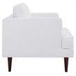 Modway Agile Polyester Fabric Accent Armchair in White and Walnut