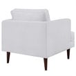 Modway Agile Polyester Fabric Accent Armchair in White and Walnut
