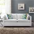 Modway Activate Modern Wood & Fabric Upholstered Sofa in White