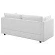 Modway Activate Modern Wood & Fabric Upholstered Sofa in White