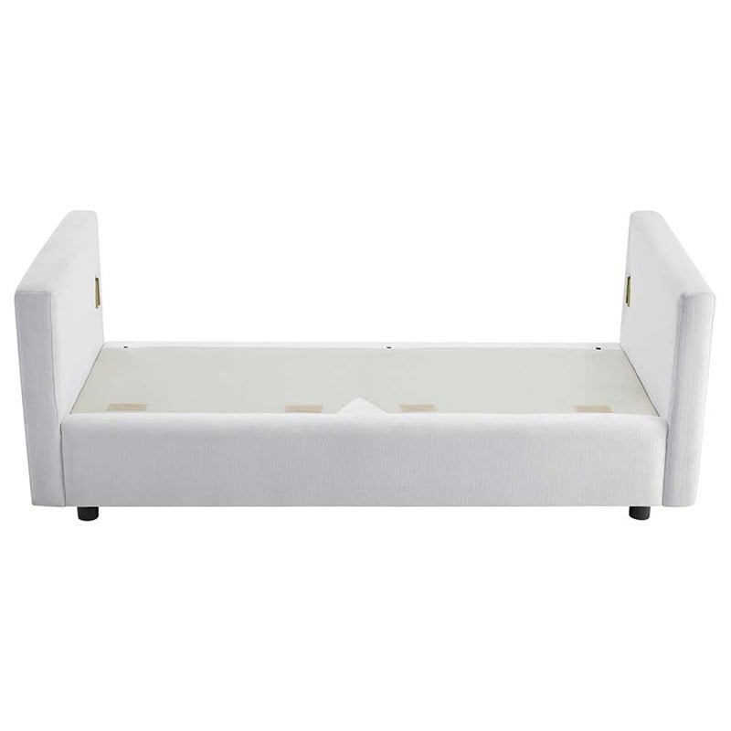 Modway Activate Modern Wood & Fabric Upholstered Sofa in White