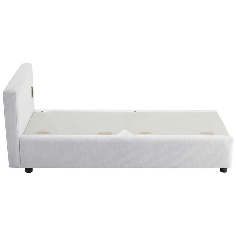Modway Activate Modern Wood & Fabric Upholstered Sofa in White