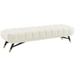 Modway Adept Tufted Performance Velvet Bench in Ivory and Black