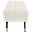 Modway Adept Tufted Performance Velvet Bench in Ivory and Black