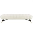 Modway Adept Tufted Performance Velvet Bench in Ivory and Black