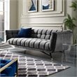 Modway Adept Performance Velvet Tufted Sofa in Gray and Black