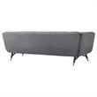 Modway Adept Performance Velvet Tufted Sofa in Gray and Black