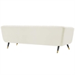 Modway Adept Performance Velvet Tufted Sofa in Ivory and Black