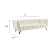 Modway Adept Performance Velvet Tufted Sofa in Ivory and Black