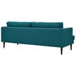 Modway Agile Modern Fabric Upholstered Sofa in Teal and Walnut