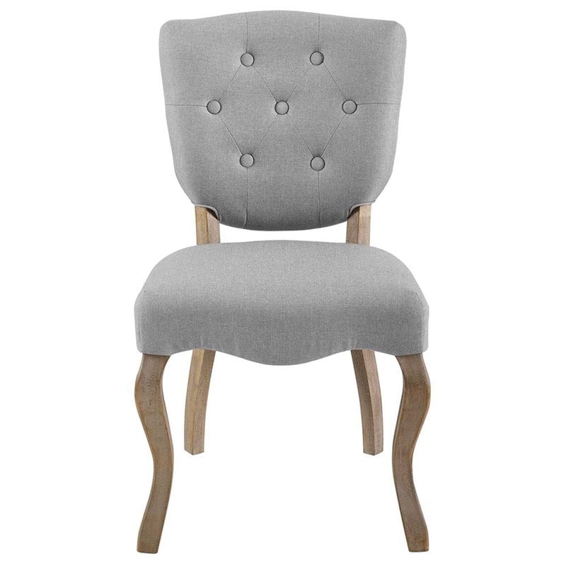 Modway Array Tufted Dining Side Chair in Light Gray