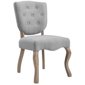 Modway Array Tufted Dining Side Chair in Light Gray