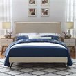 Modway Amaris Polyester Fabric Queen Platform Bed w/Round Splayed Legs in Beige