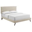 Modway Amaris Polyester Fabric Queen Platform Bed w/Round Splayed Legs in Beige