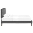 Modway Amaris Upholstered Twin Platform Bed Frame in Gray With Splayed Legs