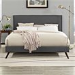 Modway Amaris Upholstered Queen Platform Bed Frame in Gray With Splayed Legs