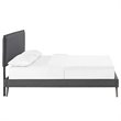 Modway Amaris Upholstered Queen Platform Bed Frame in Gray With Splayed Legs