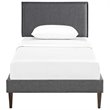 Modway Amaris Twin Fabric Platform Bed with Squared Tapered Legs in Gray
